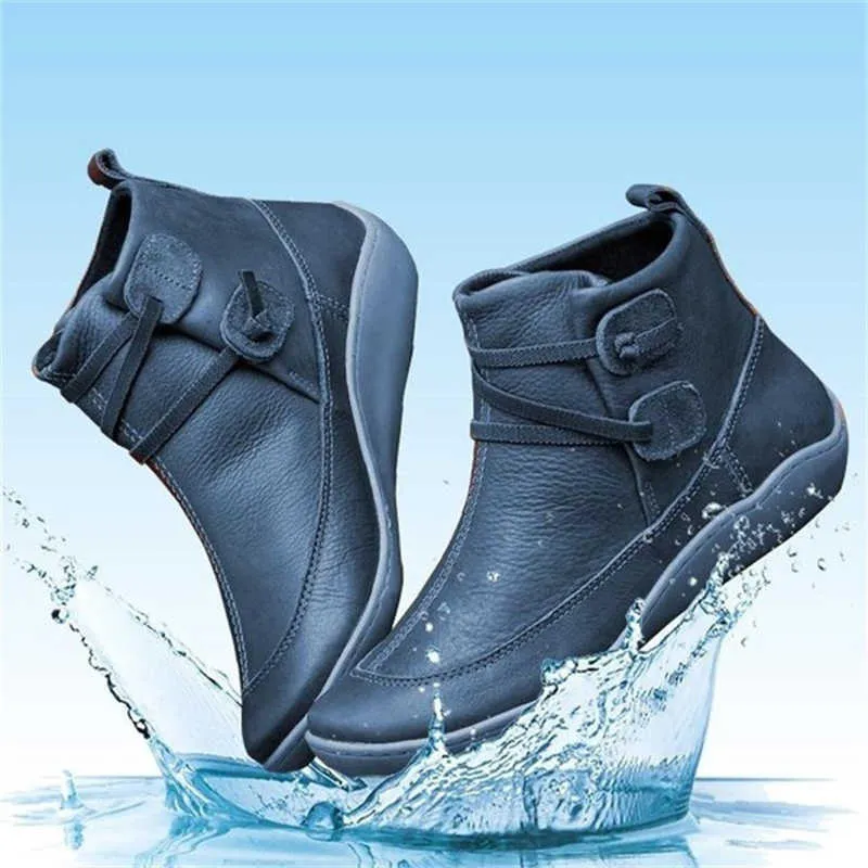 Vintage Plush PU Leather Ankle Boots For Women Cross Strappy Flat Short Perfect For Autumn And Winter Punk Mujer Botas H0906 From Factory Dafu07 Bulk 10.44 DHgate.Com