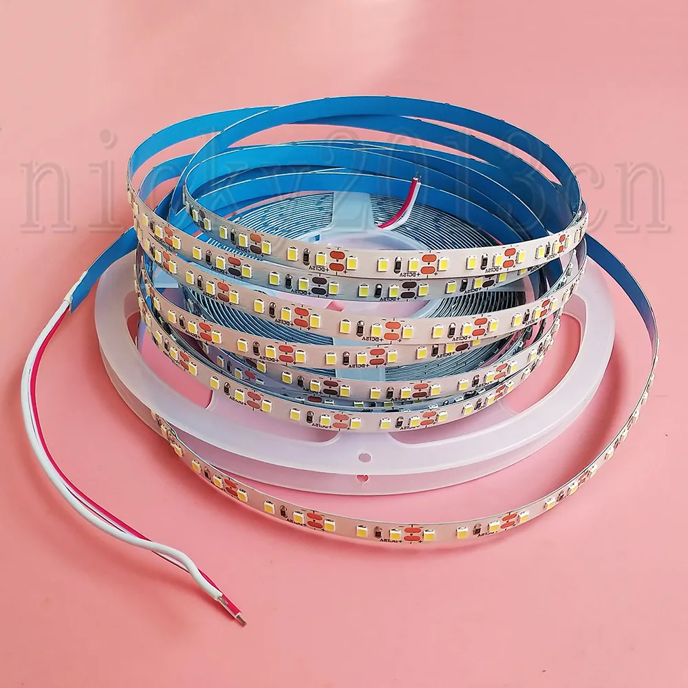 12V 24V 10m Ingen spänningsfall 2835 SMD LED Flexibel Strip Light Tape Ribbon 120leds / m IP20 Non Vattentät Inomhus Tjock PCB