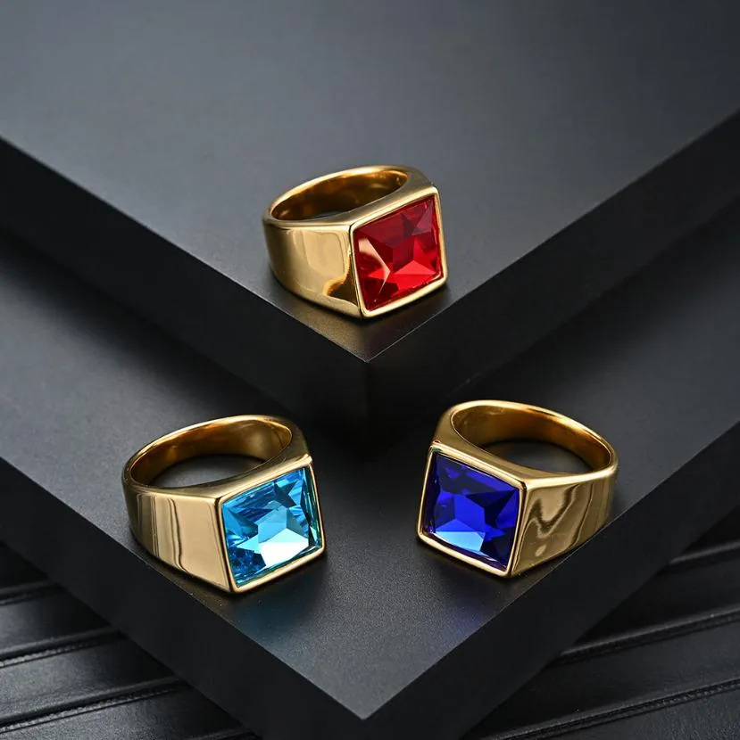 2021 Design titanium stalen diamanten ring heren persoonlijkheid mode-sieraden