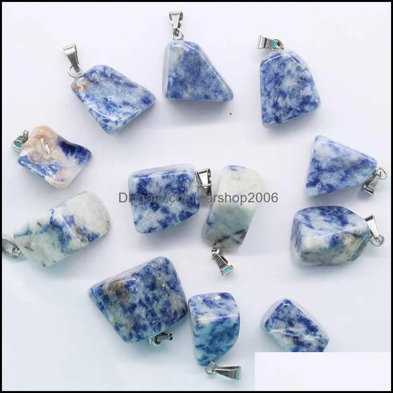 Whole 30pcs/lot ing trendy Assorted Natural stone Mixed Irregular shape pendants charms jewelry DZ