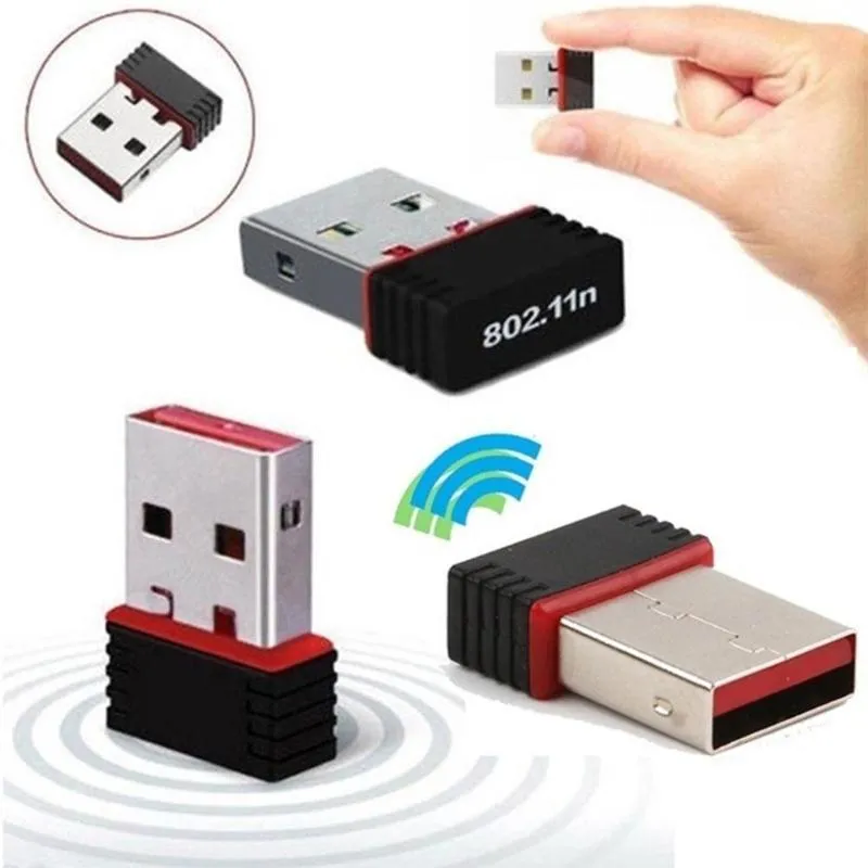 Hubs Taşınabilir Mini Ağ Kartı USB 2.0 WiFi Kablosuz Adaptörü N / G / B Adaptörü 802.11 RTL8188EU PC 150 Mbps LAN Masaüstü H7D7