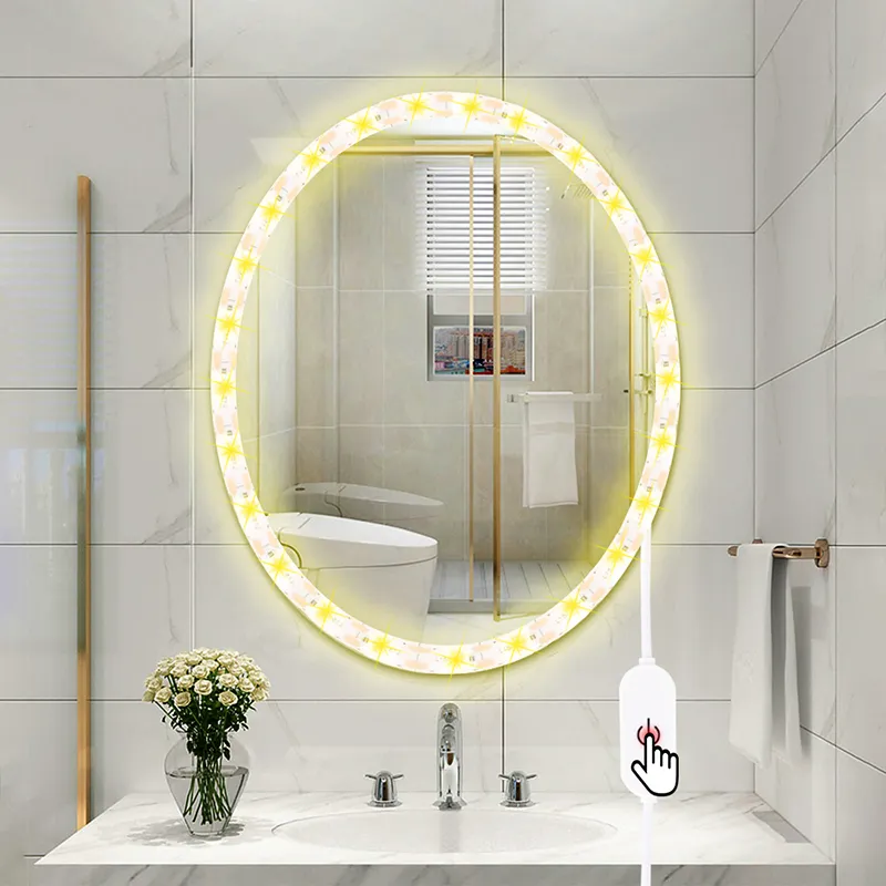 Bande LED USB interrupteur tactile vanité maquillage miroir lumière LED s  lumières 5V bande de lampe à intensité variable pour chambre salle de bains