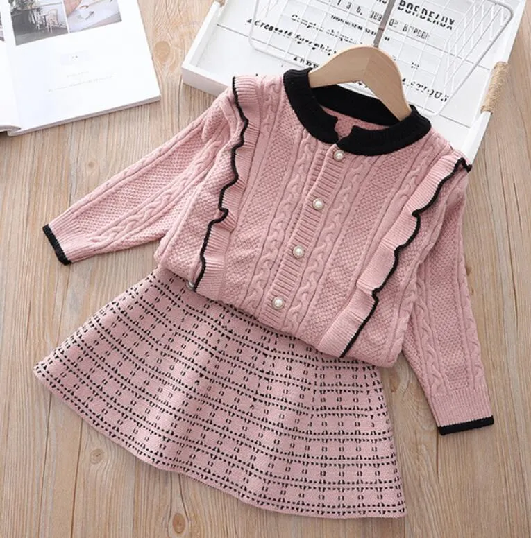 Girls Clothing Set Autumn Toddler Baby Girl Sweater Skirts 2Pcs Outfits Long Sleeve Children Winter Warm Suits