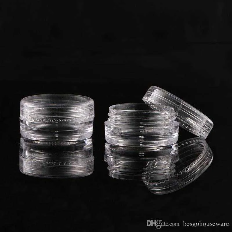 Plastic 3ml Cosmetic Jar Empty Eyeshadow Case Face Cream Bottles Glitter Container Eye Shadow Empty Nail Pots Beauty Tool DBC BH3647