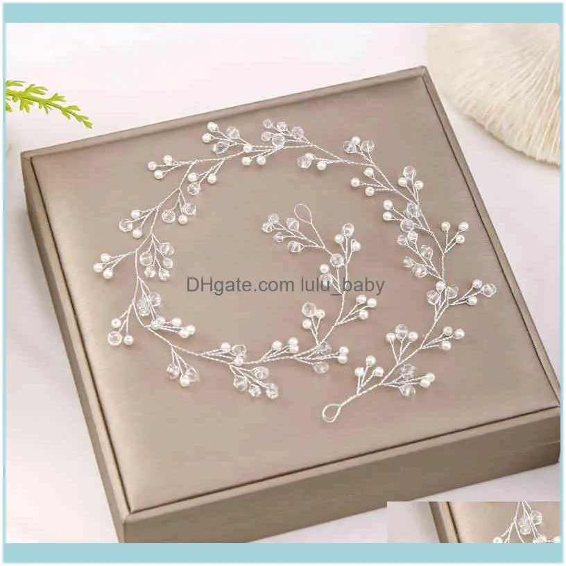 Headbands Jewelryheadband Bridal Aessories Headpiece Women Decorative Vine Wedding Jewelry Pearl Hair Ornaments Drop Delivery 2021 Qpjhy