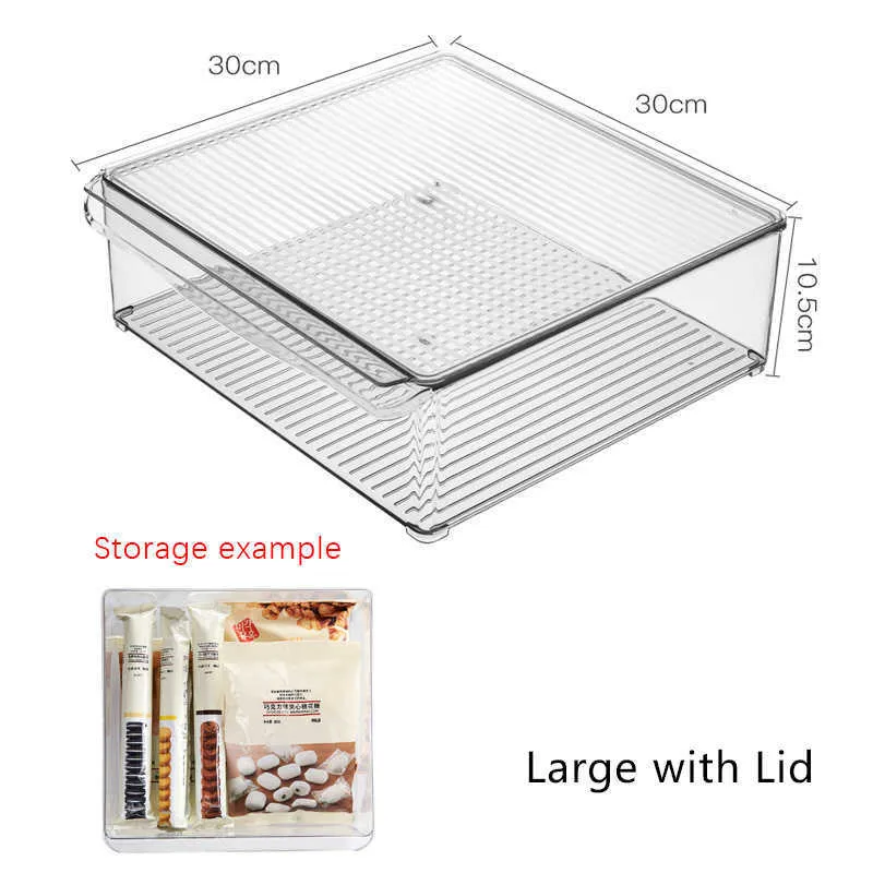 iDesign Organizer Frigorifero, Contenitori frigo con Coperchio in Set da 5, Contenitori per Frigorifero in plastica Riciclata per l'organizzazione di Alimenti, Trasparente/Bianco