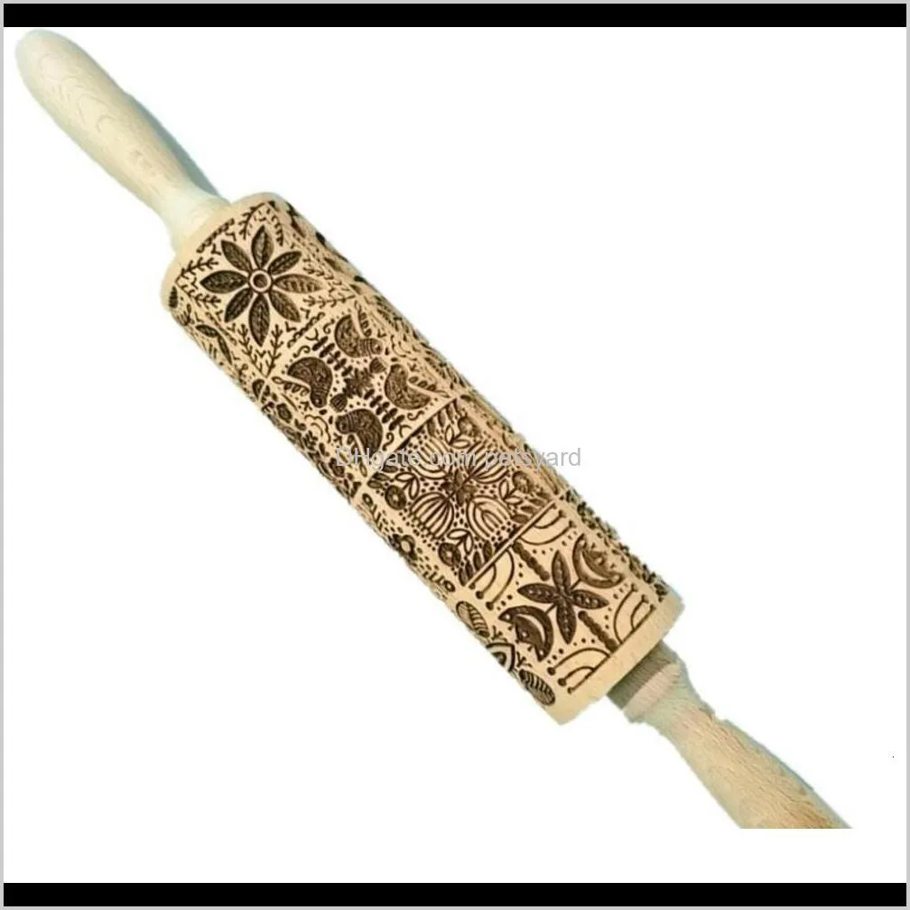 15 designs wooden rolling pin rose love heart shaped embossing baking  noodle biscuit fondant cake dough patterned roller flour