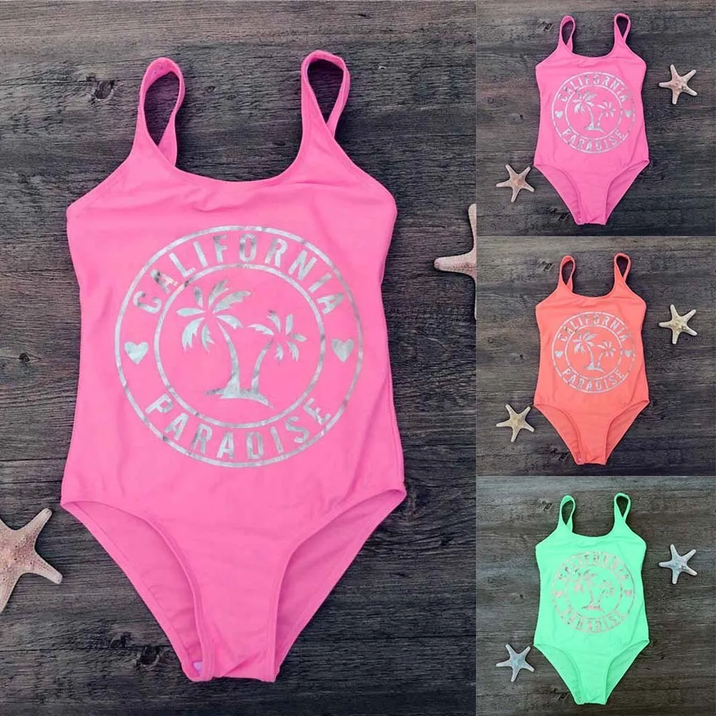 7-14years 2021 Multicolor Dzieci Dzieci Dziewczynek Plaża Lato One-Piece Swimwear Swimsuit Bikini Ubrania Vestido Baño Niña M4