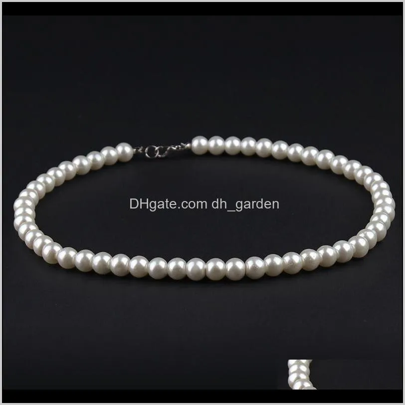 Elegant Lady Pearl Necklace Women Beads Beaded Necklaces Pendants Necklaces Imitation pearl Short Chain Chocker Jewelry Jewellry Free