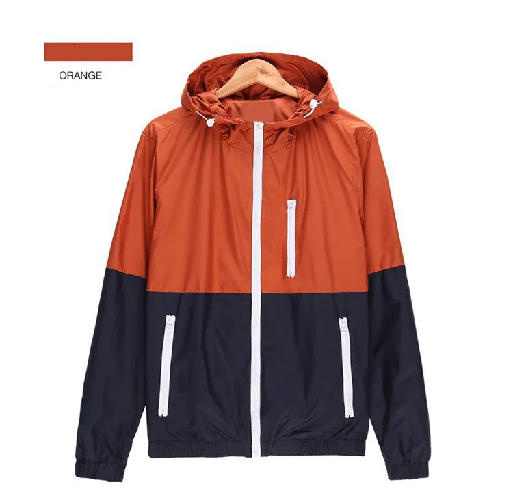 Windbreaker Men Casual Spring Autumn Lightweight Jacket 2019 New Arrival Hooded Contrast Color Zipper up Jackets Outwear Cheap WGWY158