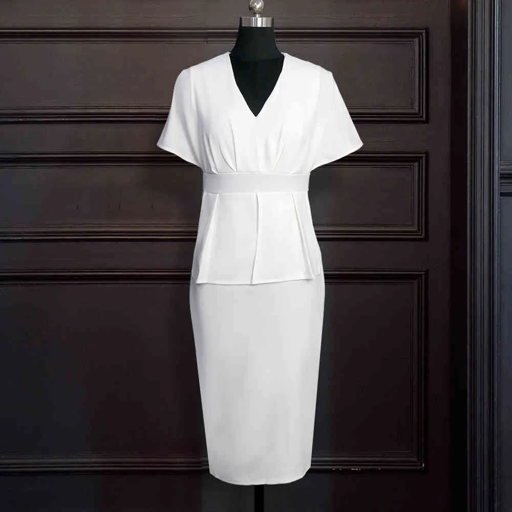 Women Slim shein plus Size dresses Elegant Bodycon Classy Ladies Office Work Wear V Neck Large Size Fashion Peplum Navy Blue 3XL XXL 210416 Women Slim shein plus Size dresses Elegant Bodycon Classy Ladies Office Work Wear V Neck Large Size Fashion Peplum Navy Blue 3XL XXL 210416