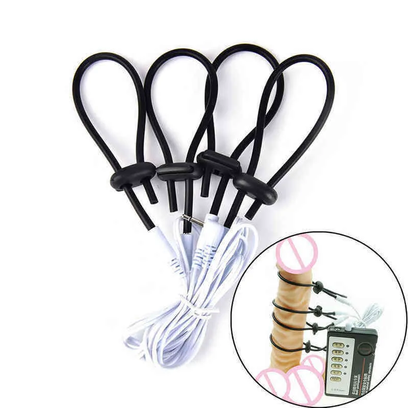 NXY Cockrings New Sex Products Electro Shock Therapy Penis Extender Rings Cock Ring Electrical Stimulation Massage Medical Themed Toys 1214