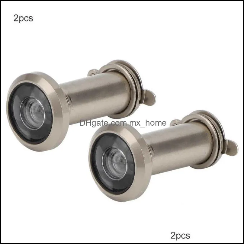 2Pcs 220° Wide View Angle Door Viewer Home Security Anti-Theft Peephole Adjustable Glass Lens With Back Cover 14/16mm Open Hole Other