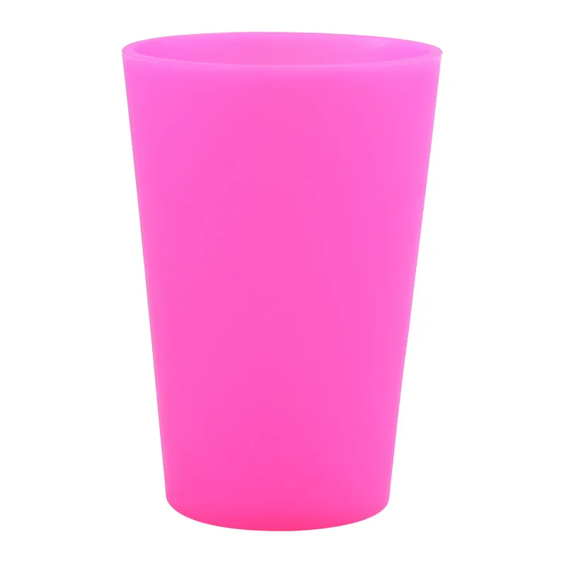 Reusable Silicone Wine Glasses Portable Printed Outdoor Beer Drinking Cup for Travel Picnic Pool Camping