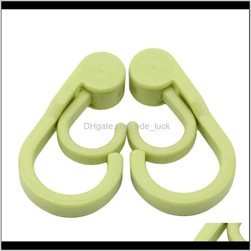 Pair ABS Double Hung Baby Stroller Accessories Hooks 360 Degree Rotatable Pram Pushchair Shopping Bags Carriage Hook Clips Parts &