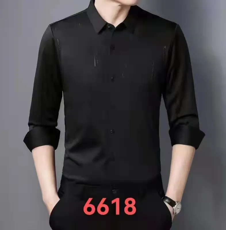 slim fit dress slacks Men's Ivory Satin Dress Shirt with Tie & Handkerchief 18.5 36/37 / Ivory