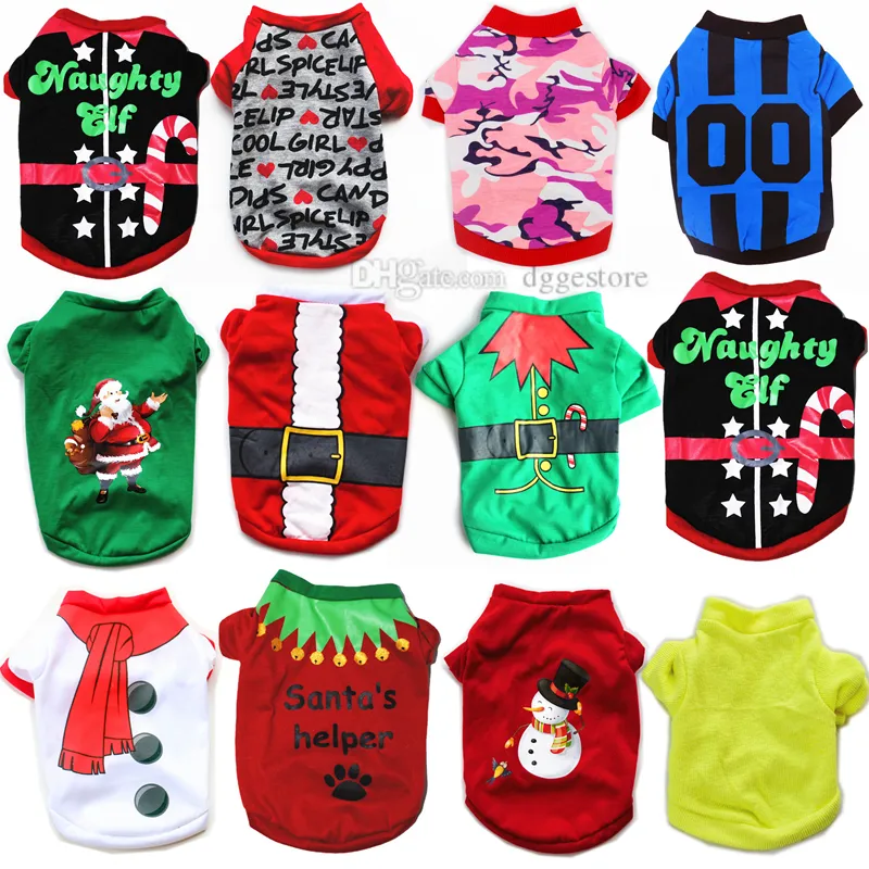 Chemises de chien de Noël pour petits chiens Vêtements de chien en coton à rayures au printemps été Sublimation Vêtements pour animaux de compagnie vierges Maillot de basket-ball pour chiot 23 couleurs en gros A212