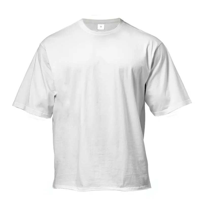 Maglietta oversize da uomo, comoda e resistente, in cotone, per sport, fitness e stile casual, maglietta oversize da palestra da uomo, Verde oliva, S