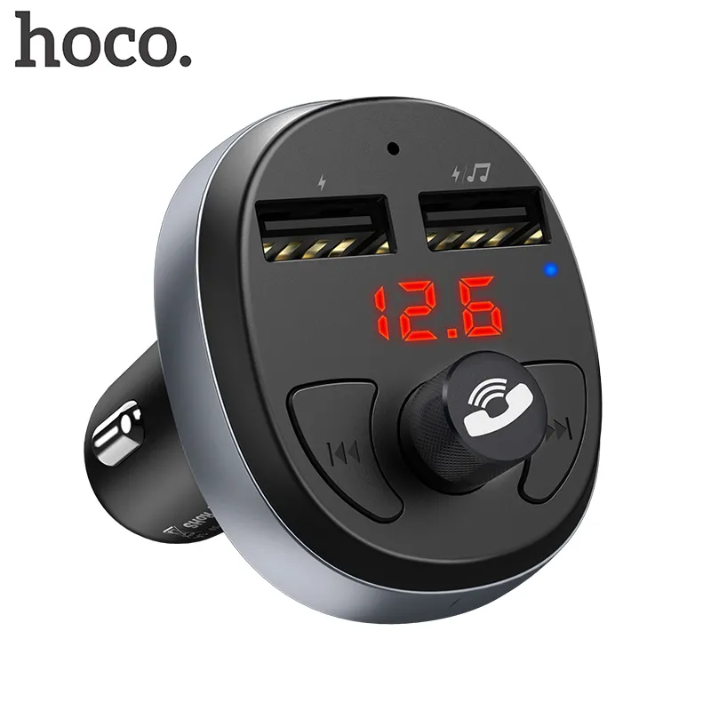 HOCO para i manos móviles transmisor FM Bluetooth Kit LCD reproductor MP3 cargador de teléfono de coche USB Dual