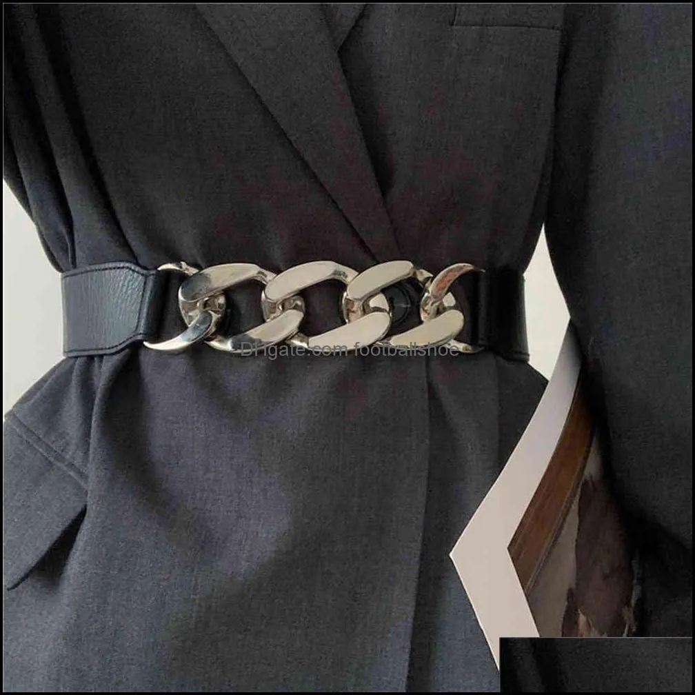 Gold chain belt elastic silver metal waist belts for women ceiture femme stretch cummerbunds ladies coat ketting riem waistband
