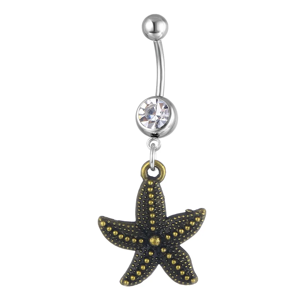 YYJFF d06391 1 kleur mooie seastar stijl helder als afgebeeld piercing lichaam sieraden navel buik ring lichaam sieraden