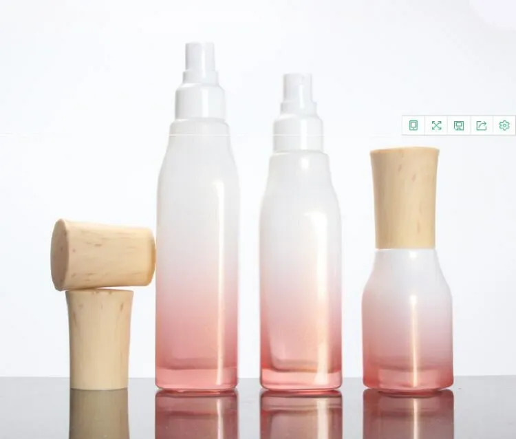 Cosmetic Container Refillable Bottle Cherry Red Glass Bottle Cream Jar Spray Bottle Essence Lotion Pump Bottle 50g 40ml 100ml (18)