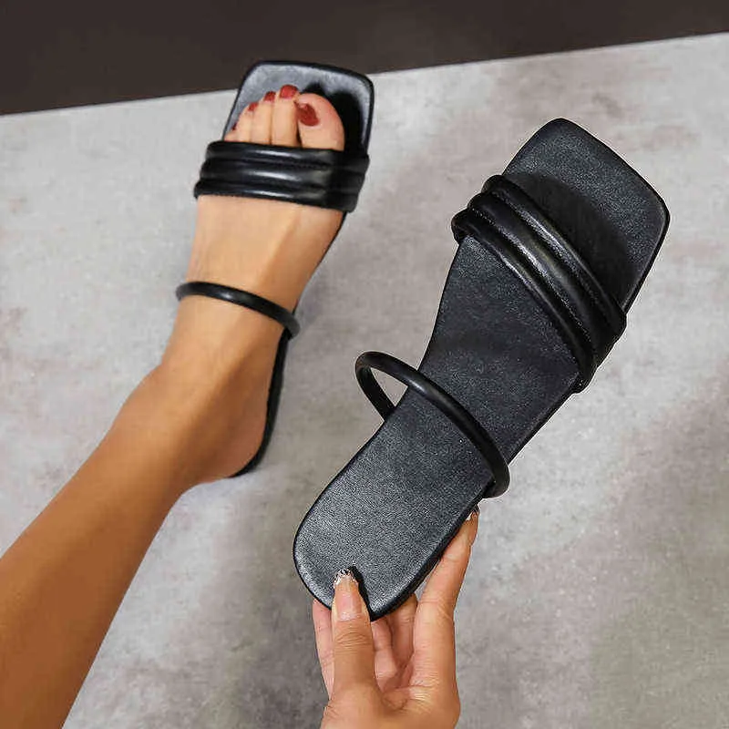Large size women`s shoes new summer 2022 women wear one-line sandals women`s