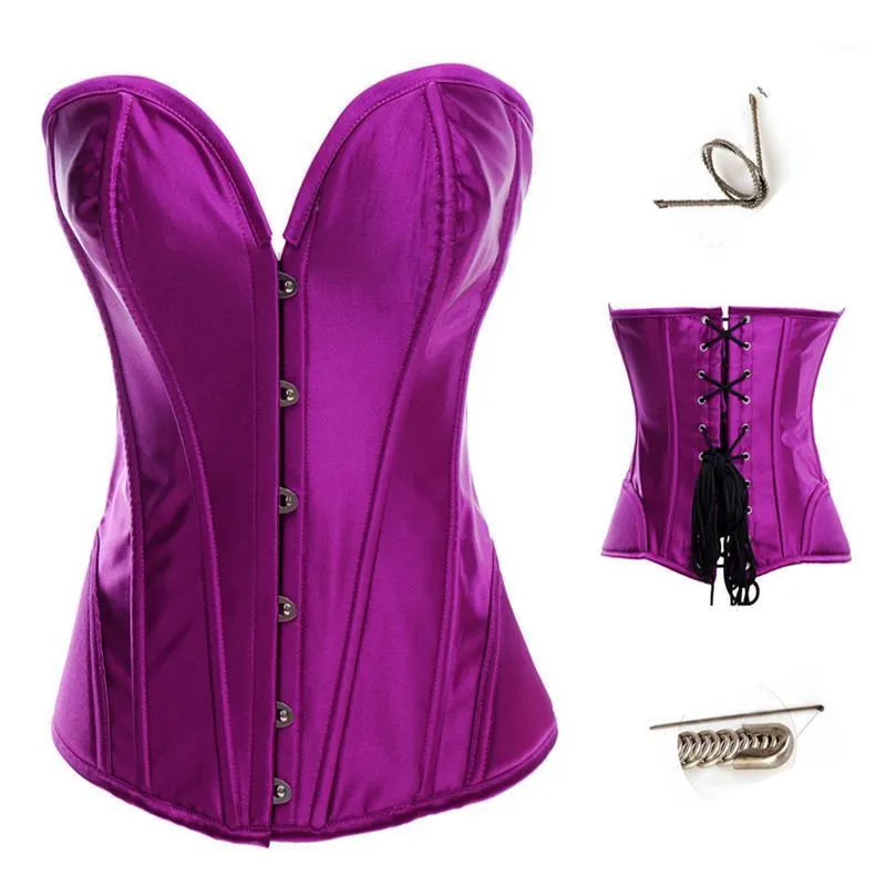 Bustiers & Corsets Purple Overbust Corset Lingerie , Corset+G String