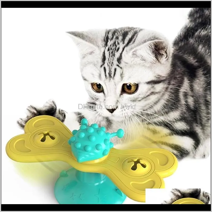 Pet Supplies Home & Garden Drop Delivery 2021 Windmill For Cats Puzzle Whirling Play Game Cat Turntable Teasing Interactive Toys With Mas Scr