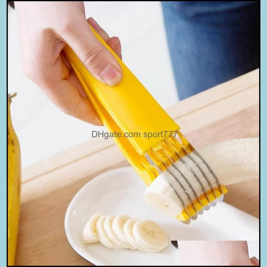 Banana Slicer Stainless Steel Ham sausage Cutter Fruit Chopper Cucumber Knife Vegetable Tools Kitchen Supplies Free Shipping