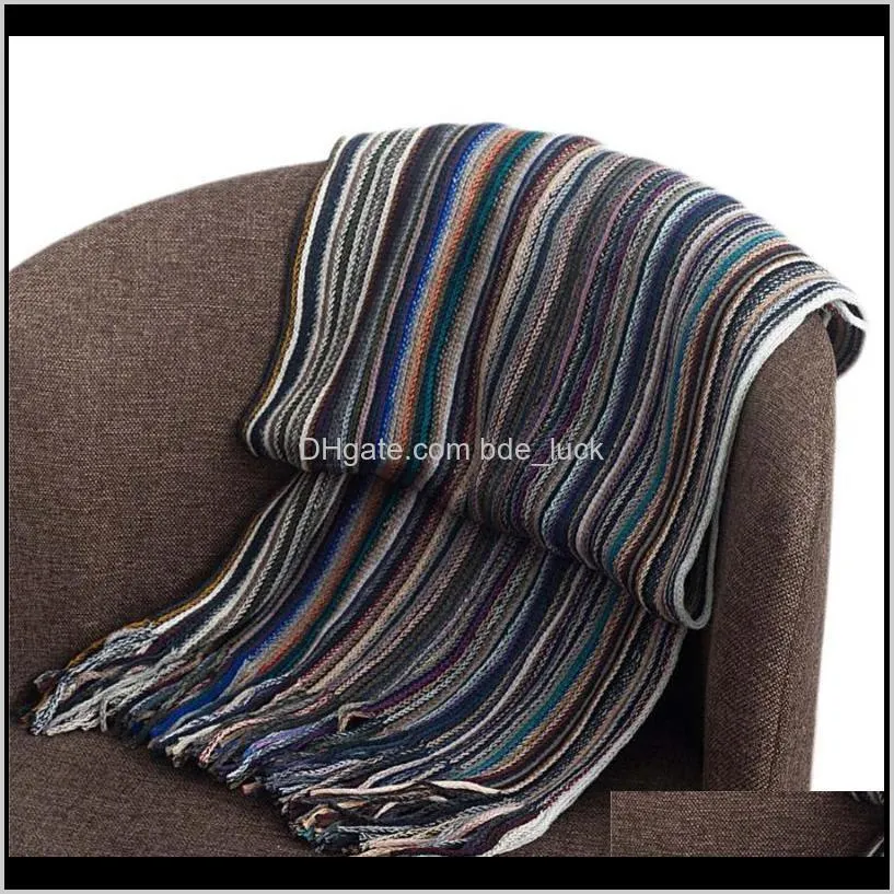 40*170cm Newborn props for photography baby stretch wrap Bohemia striped toddler blanket knitted new born photo prop accessories