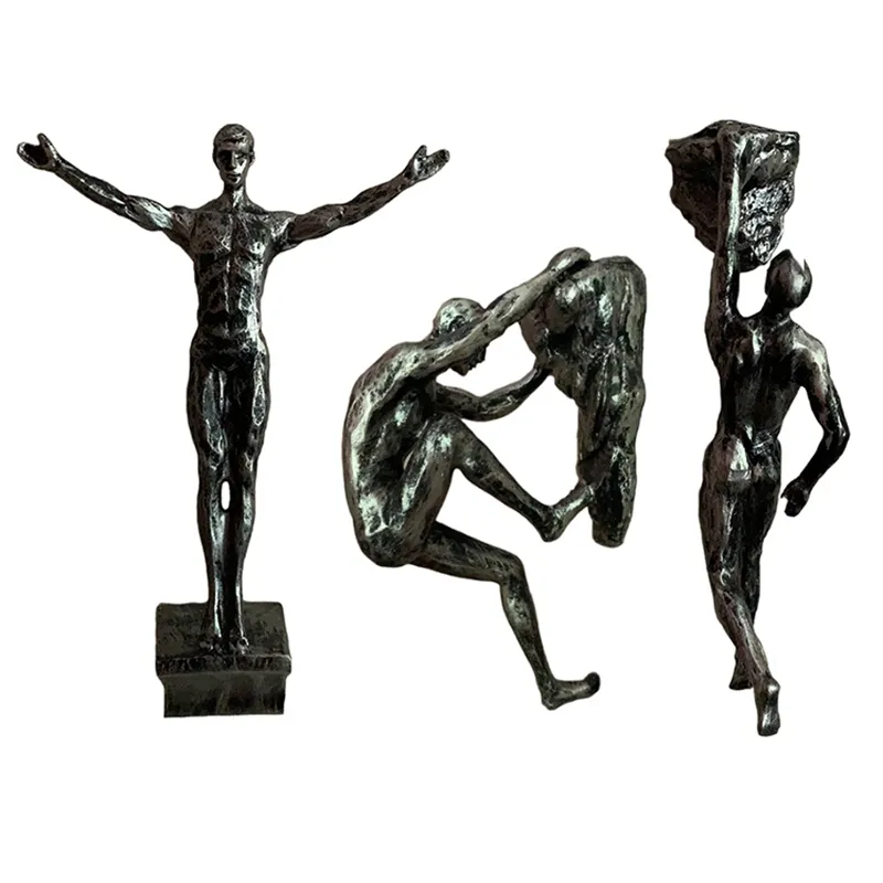 Retro Rock Climbing Figuras Resina Escultura Artesanato Decorações Pingente Estátua Sala de estar Decorativo Sportsman 210414