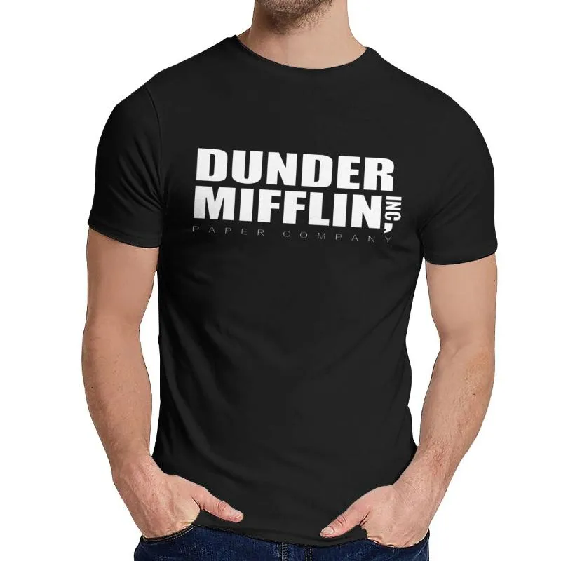 자연 면화 Dunder Mifflin Paper Company 사무실 T 셔츠 남성 여름 좋은 클래식 O 넥 탑 티셔츠 티셔츠