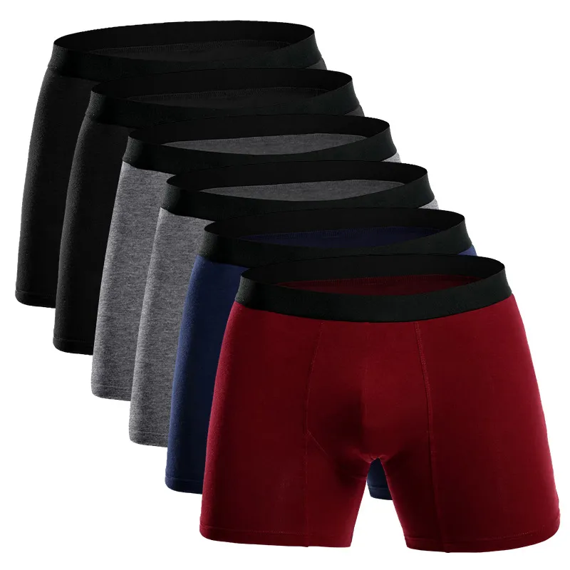 4pcs/lot Long Style Men Underpants Boxers Homme Underwear Brand Boxer Cotton Breathable Under Wear Arrived Y864 Underpant