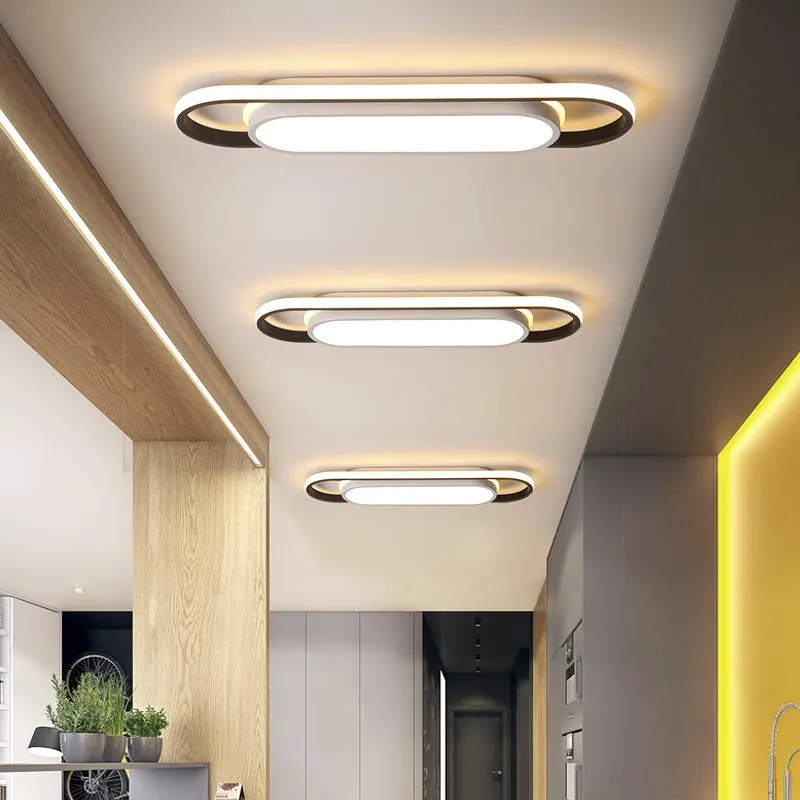 Luzes de teto LED Aisle Light Moderno Minimalista Brokroom Corredor Estudo de Entrada Fino Lâmpada Retangular Iluminação LB41501