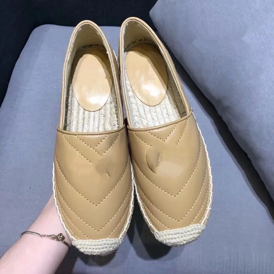 고급 디자이너 플랫폼 여성 더블 하드웨어 진짜 가죽 슬립 온 Espadrille Sandal 소프트 하단 캐주얼 신발 MKJJJ0001