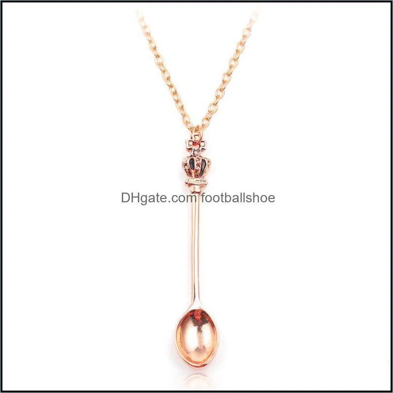 JG1 new jewelry,Chain,, gold, silver, crown mini teapot royal Alice snuff necklace, crown spoon Pendant necklace K5743