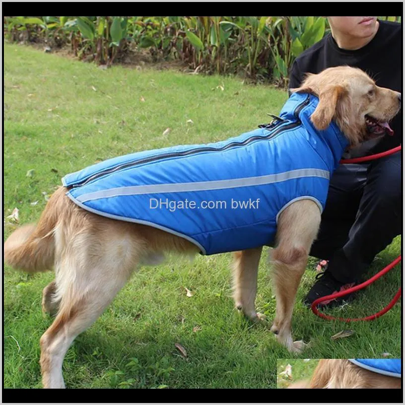 large pet dog clothes winter warm pet vest jacket waterproof dog coat clothes for large dog bulldog golden labrador clothing 201127