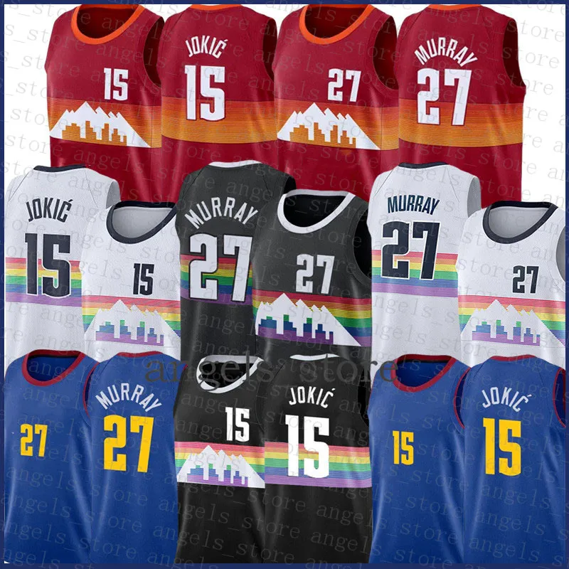 Maillot de basket-ball Nikola 15 Jamal 27 Murray Jokic pour hommes