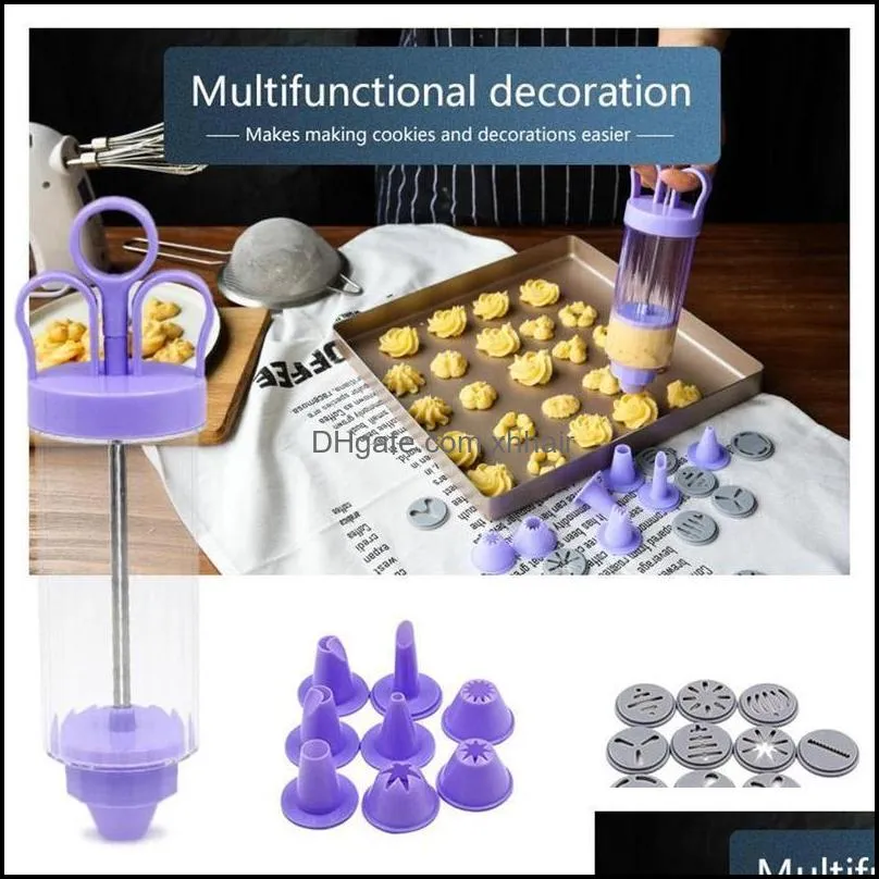 Cookie Biscuit Making Maker Press Machine Kitchen Tool Bakeware With 10 Molds And 8 Nozzles Frame Gun Decor Baking Moulds