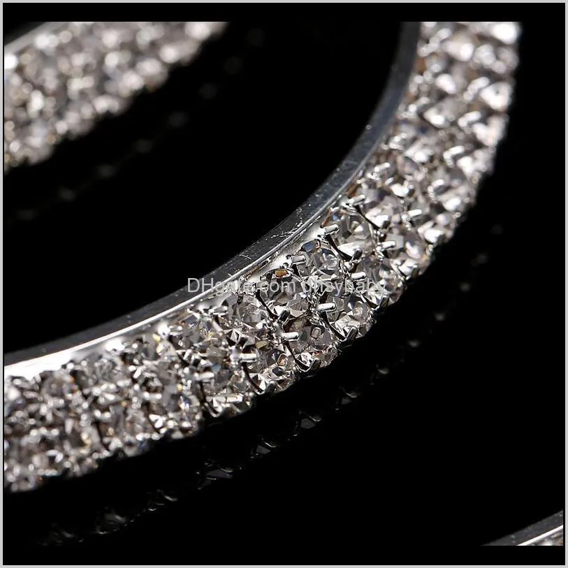 rhinestone crystal large hoop earrings ab rhinestones round circle earrings delicate big hoops fashion jewelry for women