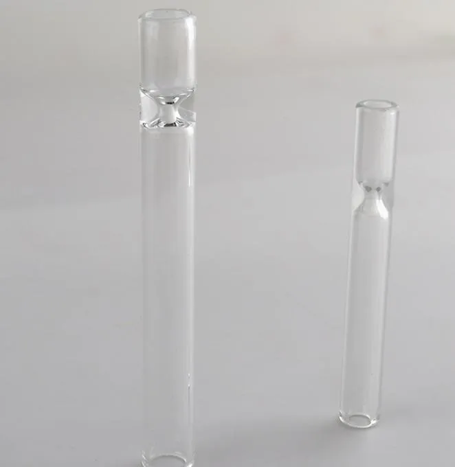 2021 QBSOMK Tjock Pyrex Glass One Hitter Pipe, Glass Steam Roller. Filterrör, cigarettrör. Oljebunkar rör. 4 tums handrör