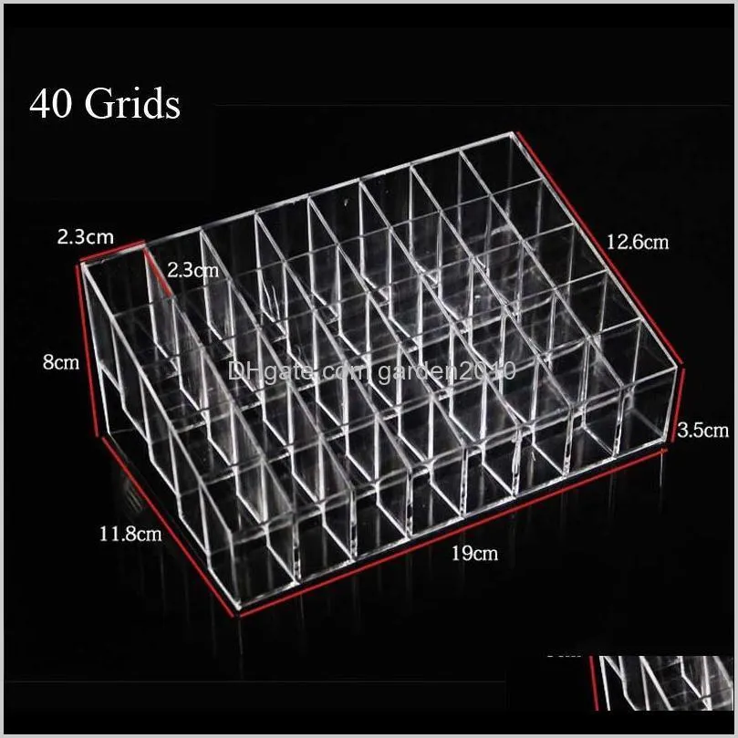 clear plastic 36/40 slot makeup organizer lipstick storage box cosmetic storage lip gloss organizer holder lipstick display rack