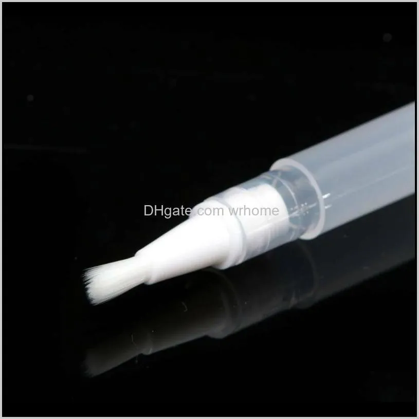 5pcs 3ml empty cuticle oil container transparent tube cosmetic polish plastic pens with brush storage bottles & jars