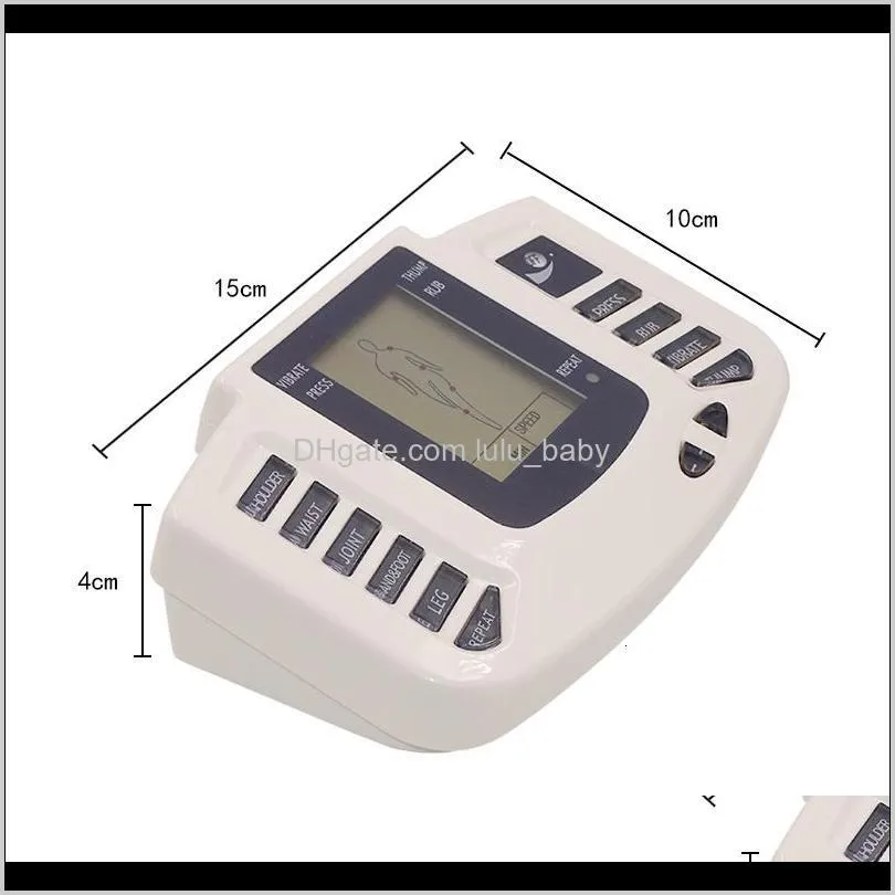 english version electric muscle stimulator body slimming massager pulse tens acupuncture machine +16pads+eu/us plug
