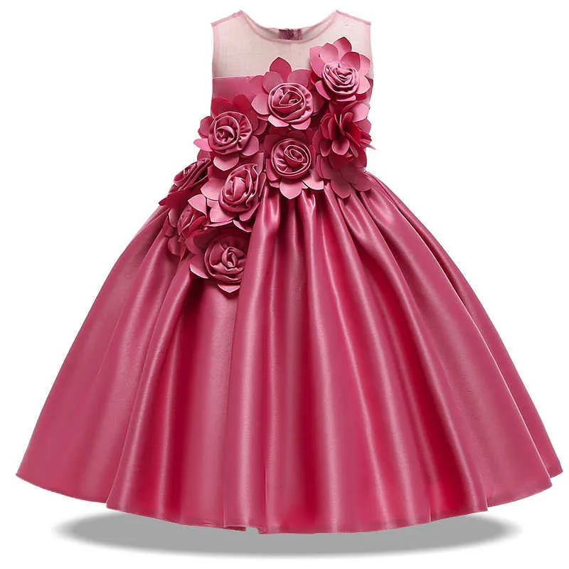 2021 Summer Baby Girl Party Dress Kids Dresses For Girls Children Elegant Birthday Princess Dress Wedding Dress 10 Year Vestidos Q0716