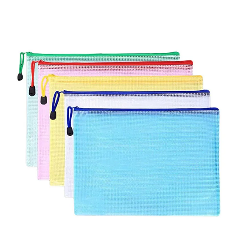 Vattentät Fiber Mesh File Folder Bag Document Peoch Office School Personal Studenter Stationery Book Pencil Pen Case Bag Supplies