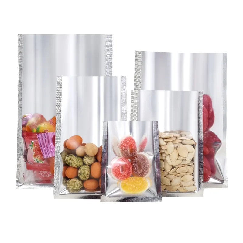 Wholesale Food Grade Clear And Silver Open Top Heat Seal Vacuum