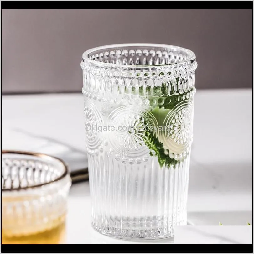 cxd-retro glass water cup coffee wine milk whisky tea mug juice drinkware mugs reusable glasses