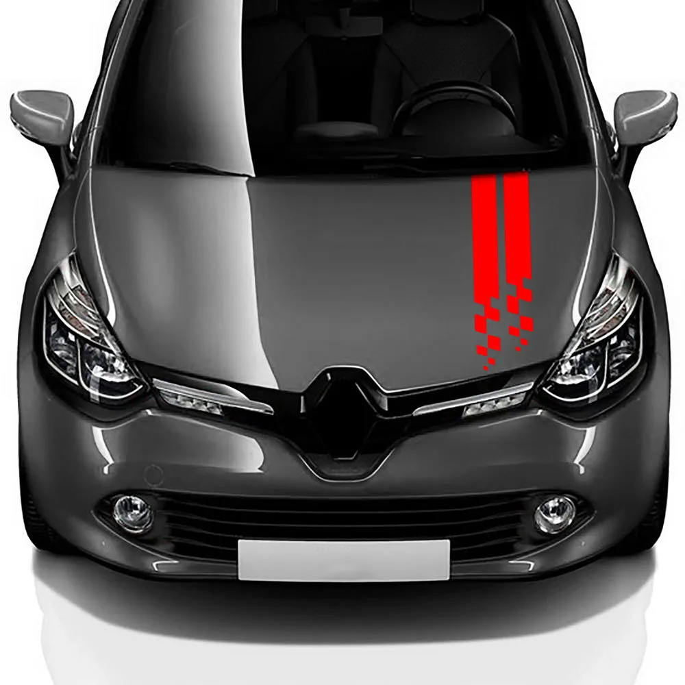 4 Stück Motorhauben-Aufkleber Motorhaube Streifen Dach Racing Sport Body  Decal, für Renault Clio Zoe Twingo Megane RS Sandero Zubehör